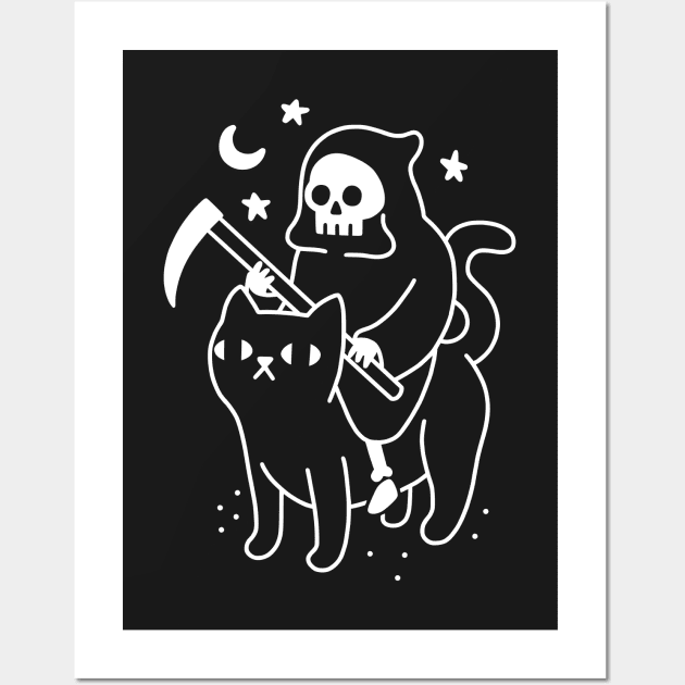 Death Rides a Black Cat Wall Art by obinsun